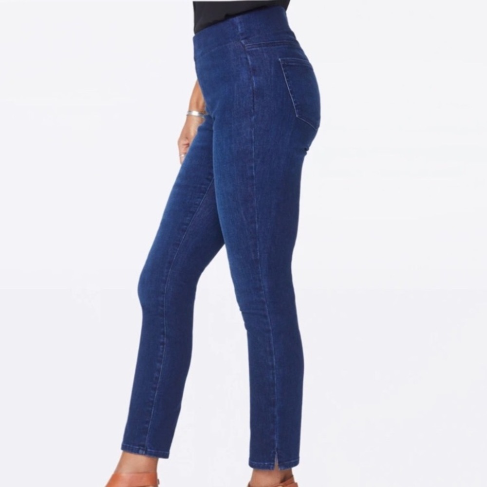 NYDJ Skinny Ankle Pull-On Jeans With Side Slits